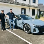 Visite inattendue d’une Audi e-tron GT sur notre solution de recharge.